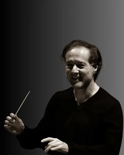 Federico Santi – Conductor | Black and White Portrait Black and white portrait of Conductor Federico Santi, opera singer managed by Trucco Management