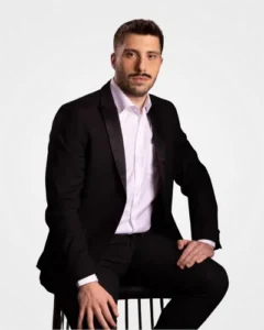 Official portrait of Francesco Lucii, tenor, managed by Trucco Management