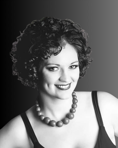 Black and white portrait of Soprano Tineke Van Ingelgem, opera singer managed by Trucco