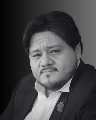 Black and white portrait of Tenor Diego Torre, opera singer managed by Trucco Management