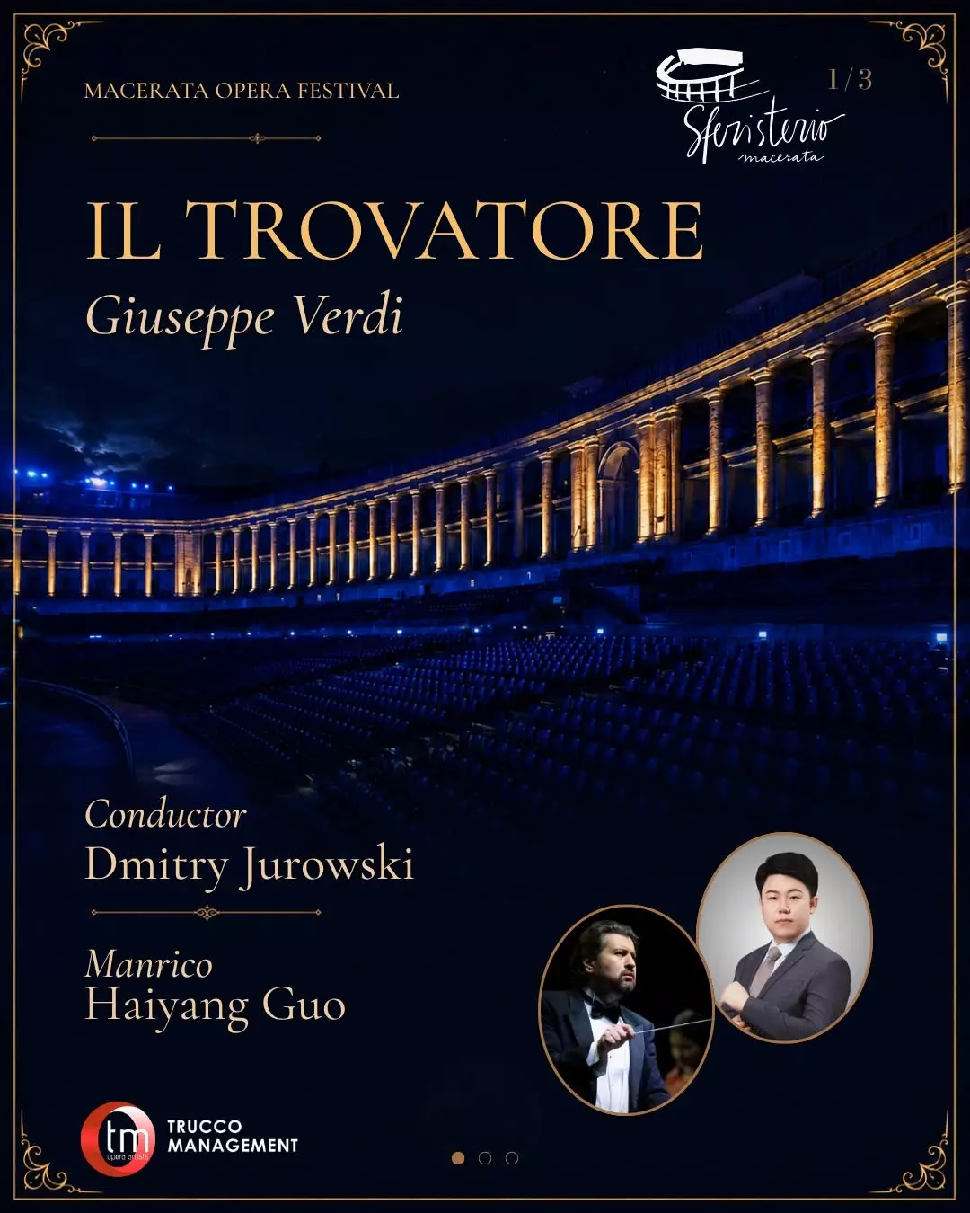 poster of Jurowsky and Guo in Il trovatore Macerata on july 2026